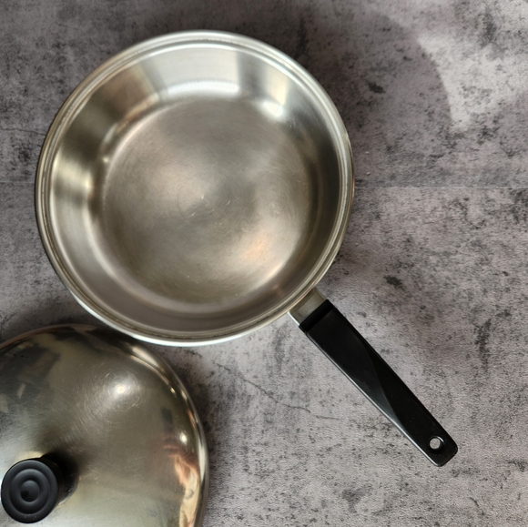 Vintage Flint stainless steel ekco USA frying pan with lid 10" diameter retro - Picture 8 of 8